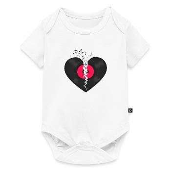 Broken Heart LP Vinyl Record FliegenAnmerkungen - Baby Premium Kurzarmbody - Weiß - Vorne