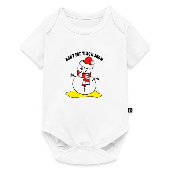 Ne mangez pas de bonhomme de neige jaune Chemise Schneemann - Body à manches courtes Premium Bébé - blanc - Devant