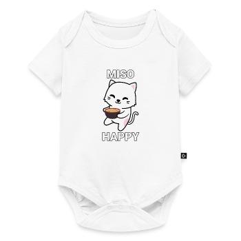 Miso Happy Cute Anime Cat Kawaii Pun - Body à manches courtes Premium Bébé - blanc - Devant