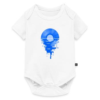 Música Cool Vinyl Record Retro Blue - Body à manches courtes Premium Bébé - blanc - Devant