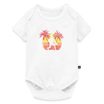 Basketball Dribble Man Summer Sunset 80s Palm - Baby Premium short-sleeve bodysuit - white - Front