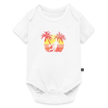 Basketball Player Female Summer Sunset 80s Palm - Baby Premium short-sleeve bodysuit - white - Front