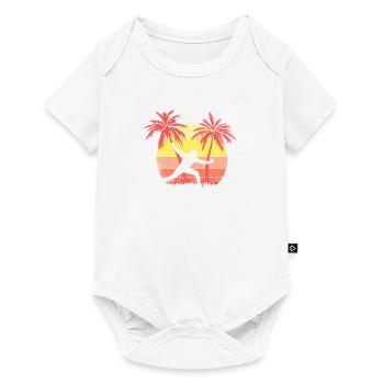 Zäune Sommer Sonnenuntergang 80er Jahre Palme - Baby Premium Kurzarmbody - Weiß - Vorne