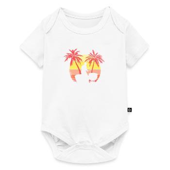Timpani Drums Playing Man Summer Sunset 80s Palm - Baby Premium short-sleeve bodysuit - white - Front