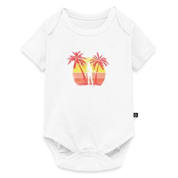 Zombie Girl Walking Summer Sunset 80s Palm - Baby Premium short-sleeve bodysuit - white - Front
