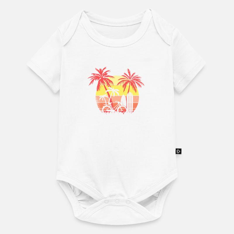 Summer Bike Board de surf Palma Sunset de verano - Body à manches courtes Premium Bébé - blanc