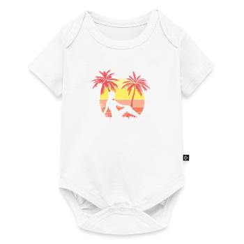 Summer Sunbathing Girl Summer Sunset 80s Palm - Baby Premium short-sleeve bodysuit - white - Front