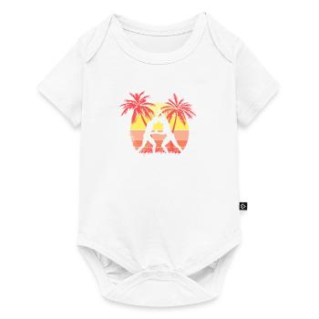 Palma de la puesta de sol de los 80 de verano de - Body à manches courtes Premium Bébé - blanc - Devant