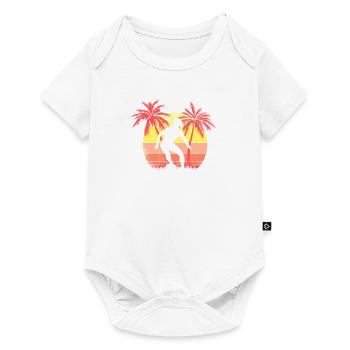 Fútbol girl jugador dribble sunset de verano de - Body à manches courtes Premium Bébé - blanc - Devant