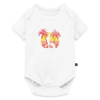 Schubkarre Bauarbeiter Sommer Sonnenuntergang 80s - Baby Premium Kurzarmbody - Weiß - Vorne