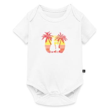 Madre hija bailando al atardecer de verano de los - Body à manches courtes Premium Bébé - blanc - Devant