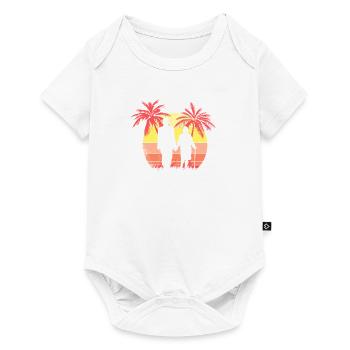Vieja pareja amor romántico Sunset de verano - Body à manches courtes Premium Bébé - blanc - Devant