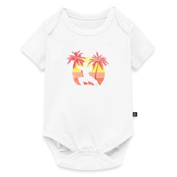 Artes marciales Sunset Sunset 80s Palm - Body à manches courtes Premium Bébé - blanc - Devant