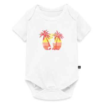 Jogging Runner Summer Sunset de los años 80 - Body à manches courtes Premium Bébé - blanc - Devant