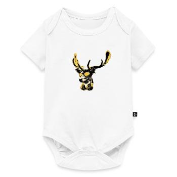 Deer DJ Bling Cool Funny Music Animal With - Baby Premium short-sleeve bodysuit - white - Front