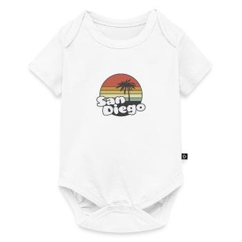 SAN DIEGO Kalifornien Retro Vintage Palme - Baby Premium Kurzarmbody - Weiß - Vorne