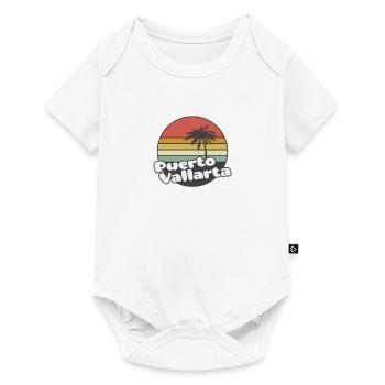 Puerto Vallarta Rétro Vintage Style Souvenir - Body à manches courtes Premium Bébé - blanc - Devant
