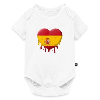 Spain Flag Heart Spanish Flag Love - Baby Premium short-sleeve bodysuit - white - Front