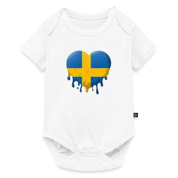 Drapeau de la Suède Scandinavie Drapeau suédois - Body à manches courtes Premium Bébé - blanc - Devant