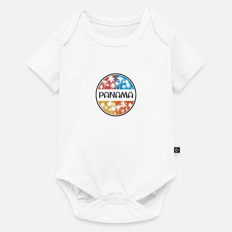 Panama Palm Tree Souvenir de vacances élégant - Body à manches courtes Premium Bébé - blanc