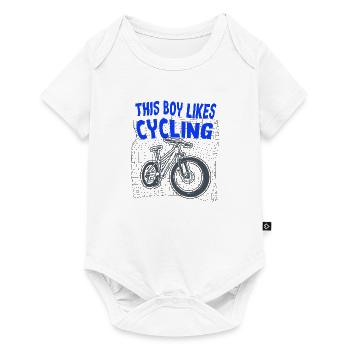 Boy aime le vélo, les sports de plein air - Body à manches courtes Premium Bébé - blanc - Devant