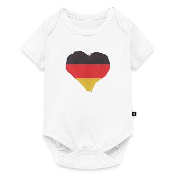 Allemagne Drapeau allemand Drapeau allemand Utilisé Regarder à la maison - Body à manches courtes Premium Bébé - blanc - Devant