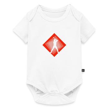 Batting Baseball Player Baseball - Baby Premium short-sleeve bodysuit - white - Front