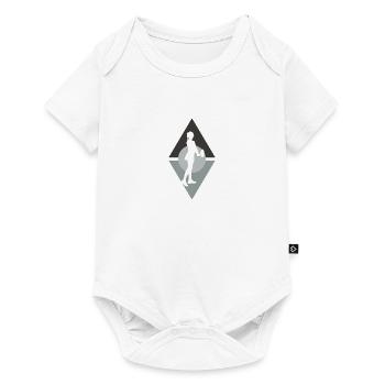 Vorhand Rückhand Racket - Baby Premium Kurzarmbody - Weiß - Vorne