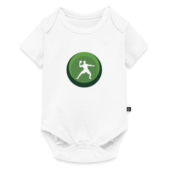 Joueur de tennis de table Balle de tennis de table - Body à manches courtes Premium Bébé - blanc - Devant