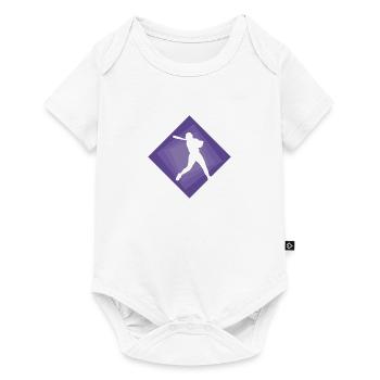 Softball Pitcher Softball Bat - Body à manches courtes Premium Bébé - blanc - Devant