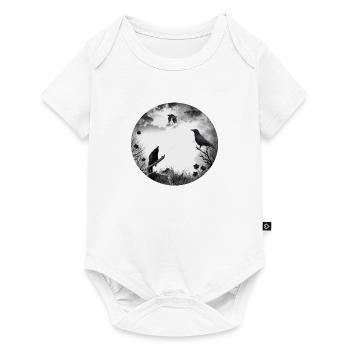 Gothique, corbeaux, corbeaux - Body à manches courtes Premium Bébé - blanc - Devant