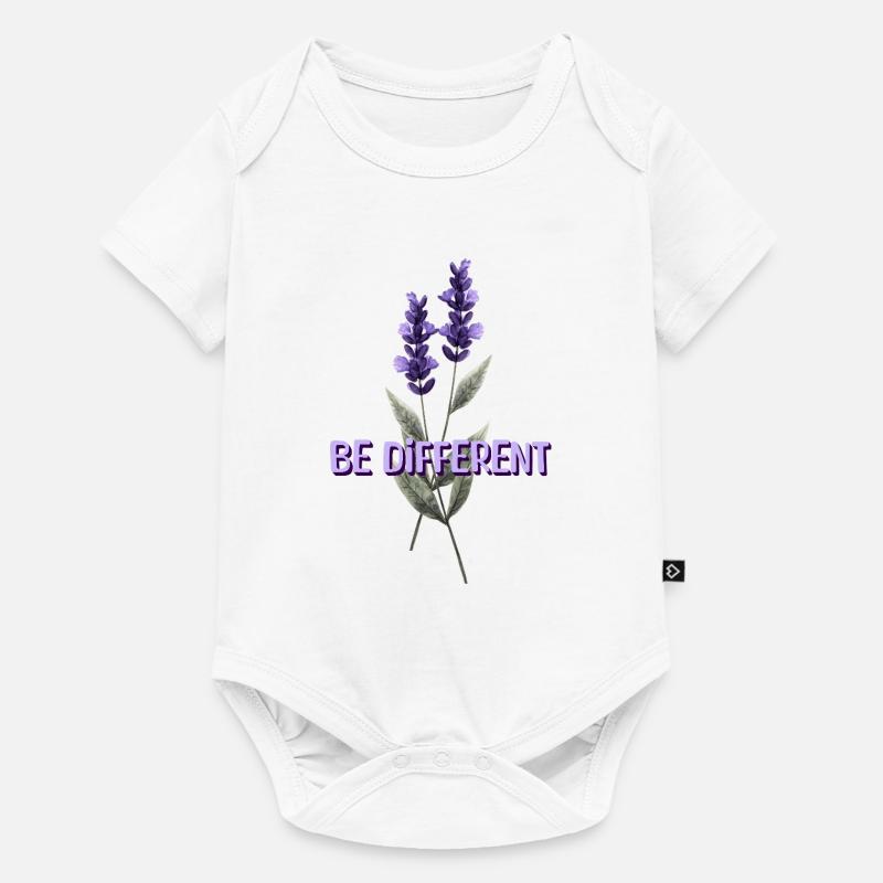 BE DIFFERENT - Affirmations d’amour de fleur de lavande - Body à manches courtes Premium Bébé - blanc