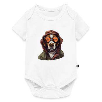 Fashion Dog Hipster - Baby Premium short-sleeve bodysuit - white - Front