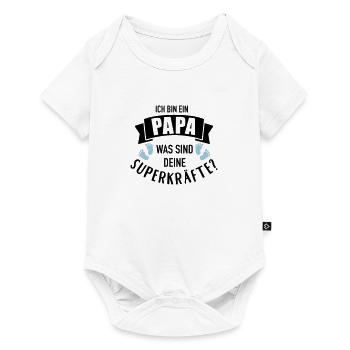 Papa - Baby Premium Kurzarmbody - Weiß - Vorne