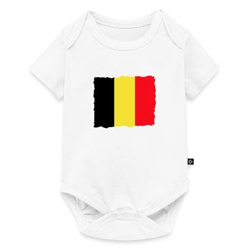 Belgium Flag Vintage Belgian Flag Distressed Look - Baby Premium short-sleeve bodysuit - white - Front