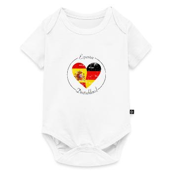 España and Germany Heart Logo - Baby Premium short-sleeve bodysuit - white - Front