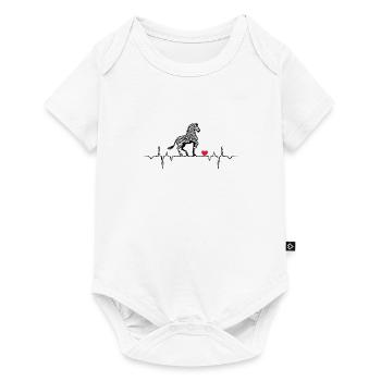 zebra coeur battement heartbeat afrika rayures coeur - Body à manches courtes Premium Bébé - blanc - Devant