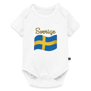 Le drapeau de la Suède Sverige - Body à manches courtes Premium Bébé - blanc - Devant