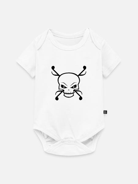 Schädel - Baby Premium Kurzarmbody - Weiß