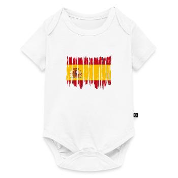 Spain Flag Vintage Spanish Flag Distressed Look - Baby Premium short-sleeve bodysuit - white - Front
