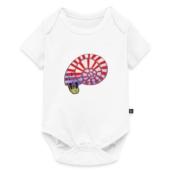 Sleepy Snail - Baby Premium Kurzarmbody - Weiß - Vorne