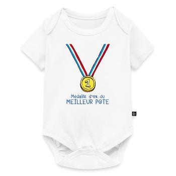 T-shirt Médaille d'or du meilleur pote - Body à manches courtes Premium Bébé - blanc - Devant