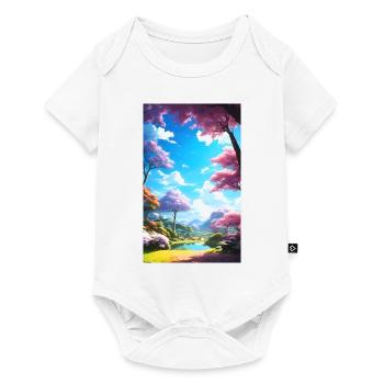 Peaceful, bright & happy anime nature scene - Baby Premium short-sleeve bodysuit - white - Front