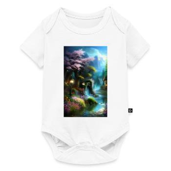 Ethereal fantasy cottage in nature - Baby Premium short-sleeve bodysuit - white - Front
