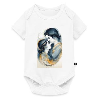 Couple in lines of black & gold - Baby Premium short-sleeve bodysuit - white - Front
