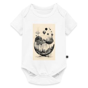 Abstract spherical geometry city - Baby Premium short-sleeve bodysuit - white - Front