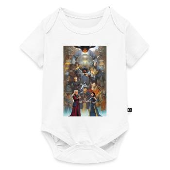 Abstracted futuristic family portrait - Baby Premium short-sleeve bodysuit - white - Front