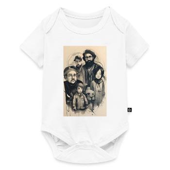 Portrait de famille à l’encre de groupe - Body à manches courtes Premium Bébé - blanc - Devant