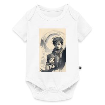 Brüder in abstrakter Tinte - Baby Premium Kurzarmbody - Weiß - Vorne