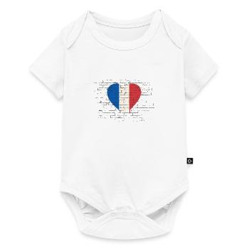 France Drapeau utilisé Look Drapeau français - Body à manches courtes Premium Bébé - blanc - Devant